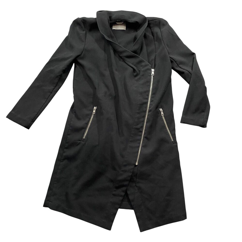 Soia & Kyo Small Black‎ Zipp Long Sleeve Jacket Polyester Blend Zip Pockets